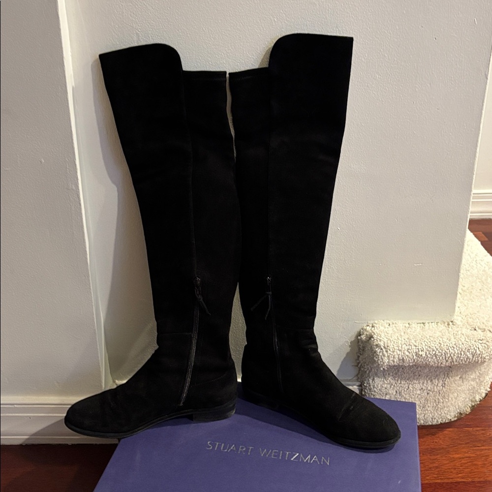 Stuart Weitzman Allgood Black suede Over-the-Knee Boots